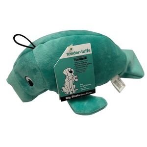 SmartPetLove Tender-Tuffs Manatee Teal Dog Toy TearBlok Large Breed Squeaker NEW
